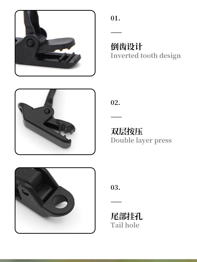 Outdoor tent clips canopy clips reinforced windproof waterproof tent clips multi functional rope buckles outdoor