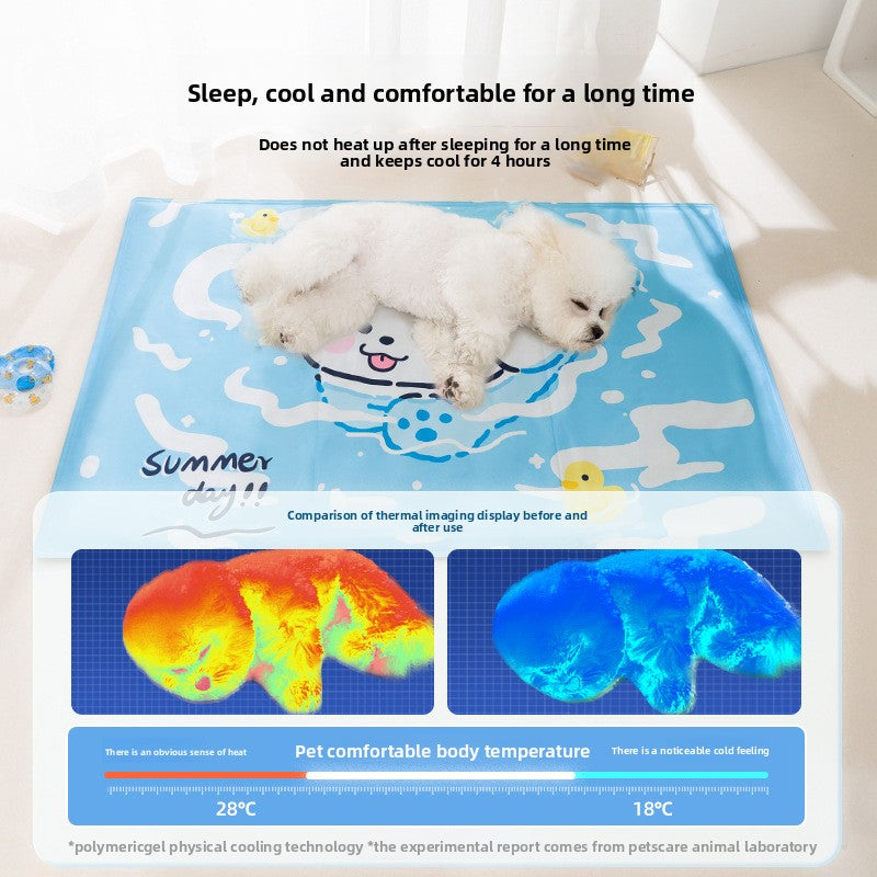 Pet Cooling Mat for Dogs & Cats – Summer Cooling Pad, Foldable, Washable, Multiple Sizes (Basic / Essential Oil)