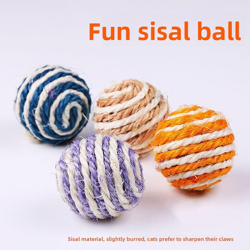 Sisal Cat Toy Ball – Interactive Chew & Play Toy for Cats, Boredom Relief, Teeth Cleaning, Stress Reduction
