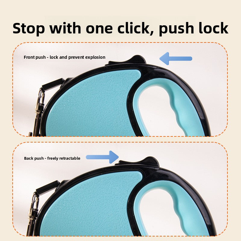 Retractable Dog Leash with One-Button Brake, Explosion-Proof Traction Belt for Small & Large Dogs