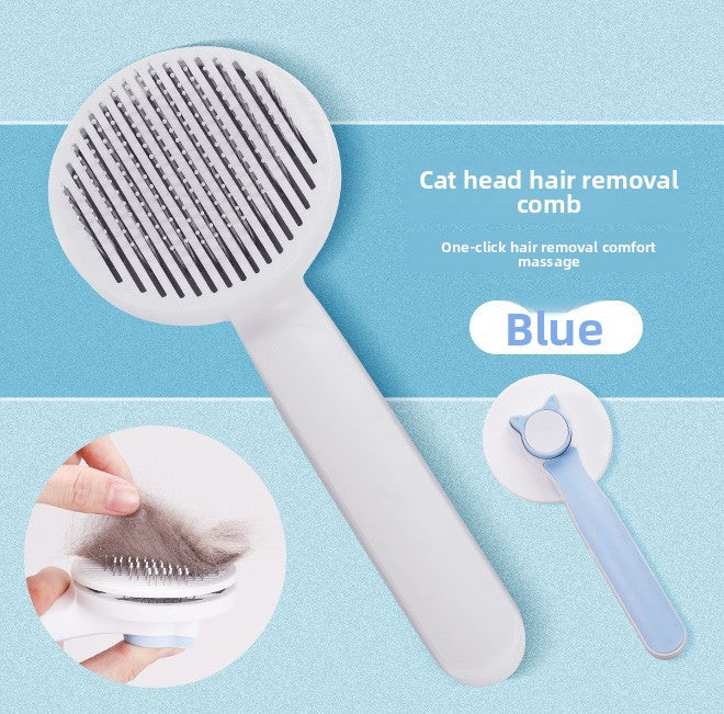 Self-Cleaning Pet Grooming Brush 🐾 – Cat & Dog Hair Removal Comb, Gentle Deshedding Tool for Long & Short Hair