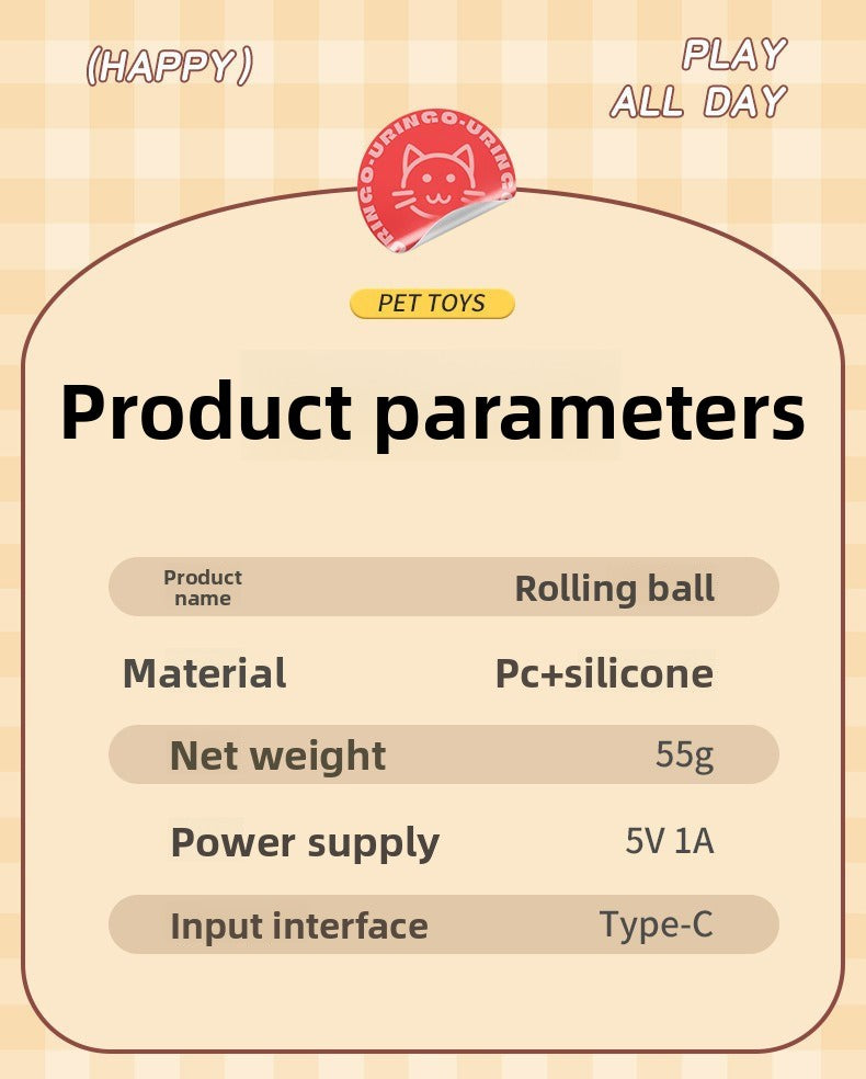 Automatic Interactive Dog & Cat Toy Ball – Durable Smart Rolling Ball for Self-Entertainment & Exercise