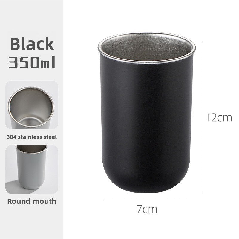 Stainless Steel Toothbrushing Cup – Minimalist Brushed Metal Mouthwash Tumbler for Couples, Kids & Daily Use