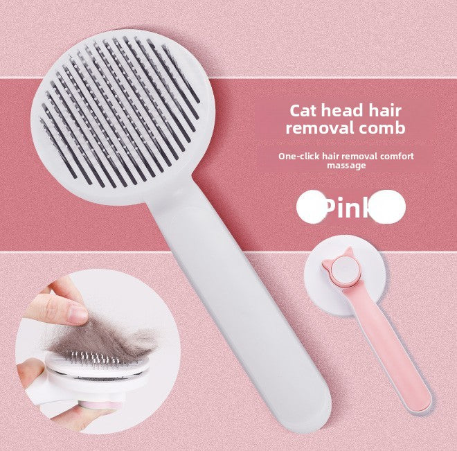 Self-Cleaning Pet Grooming Brush 🐾 – Cat & Dog Hair Removal Comb, Gentle Deshedding Tool for Long & Short Hair