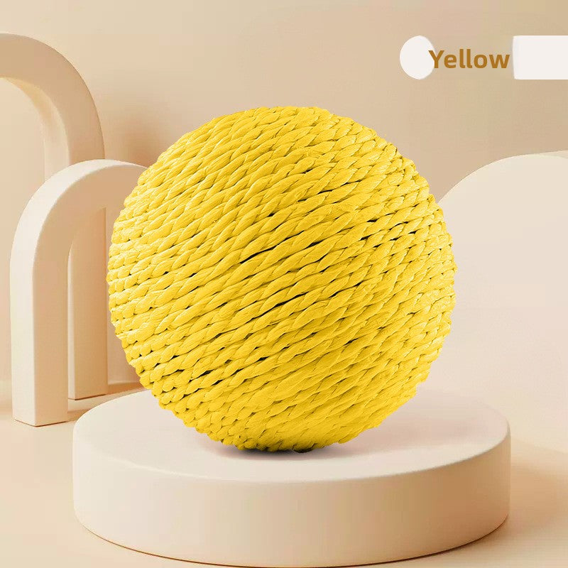Sisal Cat Toy Ball – Interactive Chew & Play Toy for Cats, Boredom Relief, Teeth Cleaning, Stress Reduction