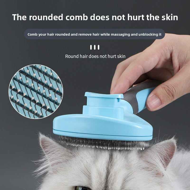 Self-Cleaning Pet Grooming Brush 🐾 – Cat & Dog Hair Removal Comb, Gentle Deshedding Tool for Long & Short Hair
