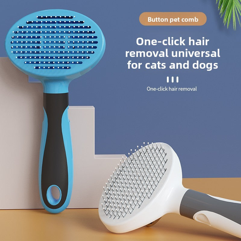 Self-Cleaning Pet Grooming Brush 🐾 – Cat & Dog Hair Removal Comb, Gentle Deshedding Tool for Long & Short Hair