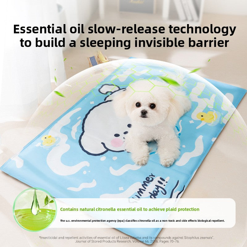 Pet Cooling Mat for Dogs & Cats – Summer Cooling Pad, Foldable, Washable, Multiple Sizes (Basic / Essential Oil)
