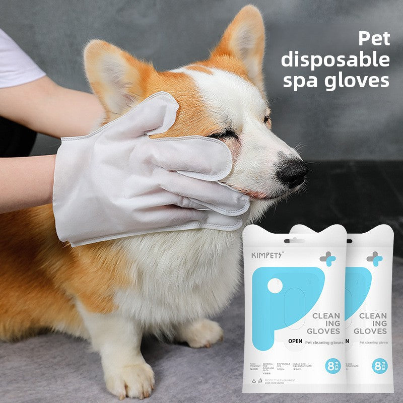 Disposable Pet Cleaning Gloves – Dog & Cat Bath Wipes, Deodorizing, Grooming & Massage Mitts
