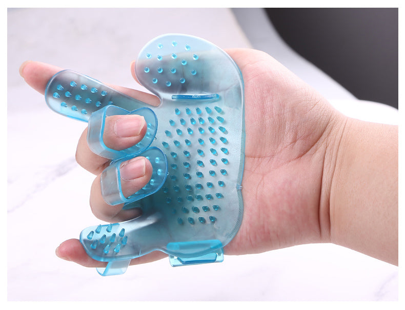 Pet Bath Grooming Gloves for Dogs & Cats – 5-Finger Massage Brush, Deshedding & Cleaning Glove