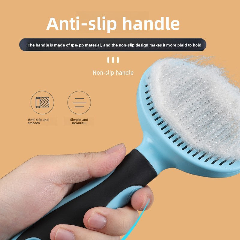 Self-Cleaning Pet Grooming Brush 🐾 – Cat & Dog Hair Removal Comb, Gentle Deshedding Tool for Long & Short Hair
