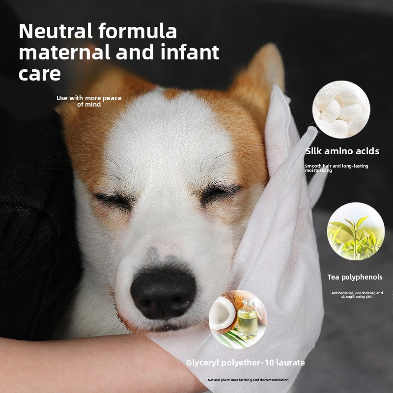 Disposable Pet Cleaning Gloves – Dog & Cat Bath Wipes, Deodorizing, Grooming & Massage Mitts