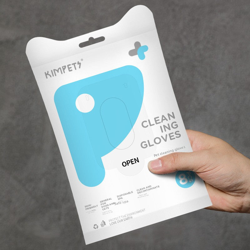 Disposable Pet Cleaning Gloves – Dog & Cat Bath Wipes, Deodorizing, Grooming & Massage Mitts