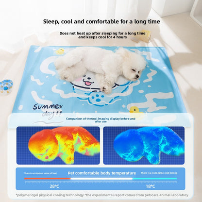 Pet Cooling Mat for Dogs & Cats – Summer Cooling Pad, Foldable, Washable, Multiple Sizes (Basic / Essential Oil)