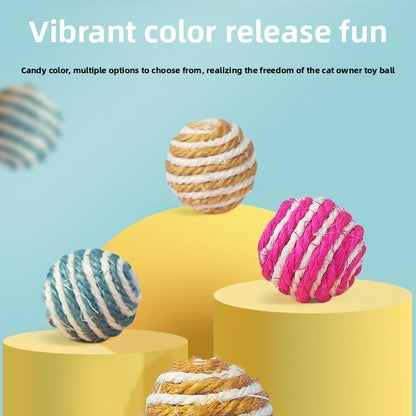 Sisal Cat Toy Ball – Interactive Chew & Play Toy for Cats, Boredom Relief, Teeth Cleaning, Stress Reduction