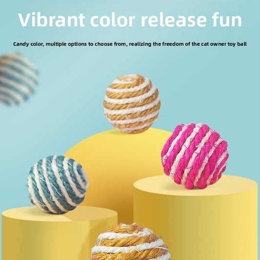 Sisal Cat Toy Ball – Interactive Chew & Play Toy for Cats, Boredom Relief, Teeth Cleaning, Stress Reduction