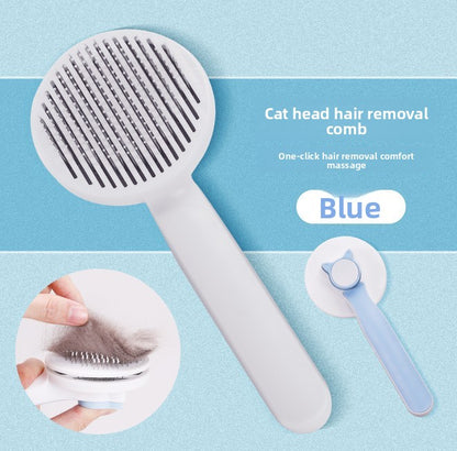 Self-Cleaning Pet Grooming Brush 🐾 – Cat & Dog Hair Removal Comb, Gentle Deshedding Tool for Long & Short Hair