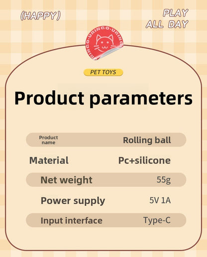 Automatic Interactive Dog & Cat Toy Ball – Durable Smart Rolling Ball for Self-Entertainment & Exercise