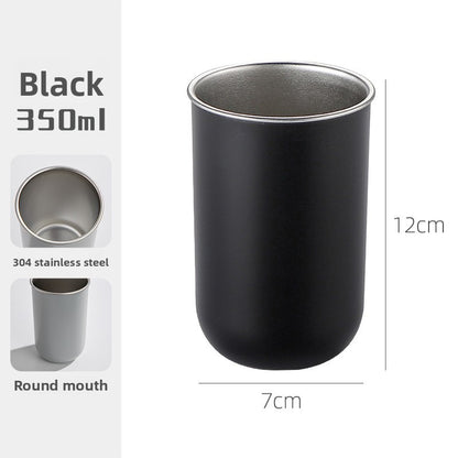 Stainless Steel Toothbrushing Cup – Minimalist Brushed Metal Mouthwash Tumbler for Couples, Kids & Daily Use
