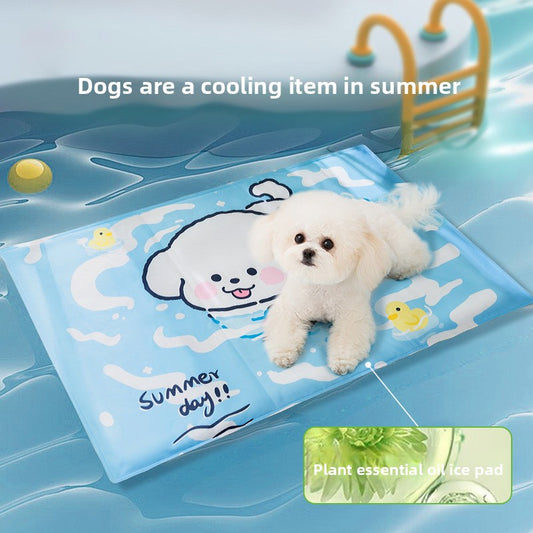 Pet Cooling Mat for Dogs & Cats – Summer Cooling Pad, Foldable, Washable, Multiple Sizes (Basic / Essential Oil)
