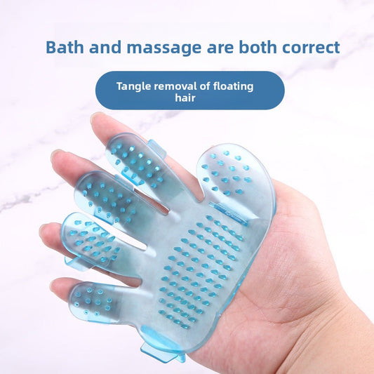 Pet Bath Grooming Gloves for Dogs & Cats – 5-Finger Massage Brush, Deshedding & Cleaning Glove
