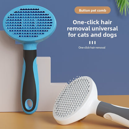 Self-Cleaning Pet Grooming Brush 🐾 – Cat & Dog Hair Removal Comb, Gentle Deshedding Tool for Long & Short Hair