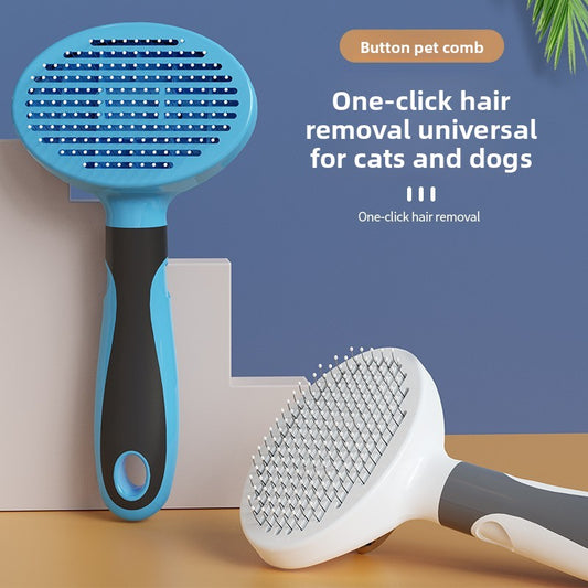 Self-Cleaning Pet Grooming Brush 🐾 – Cat & Dog Hair Removal Comb, Gentle Deshedding Tool for Long & Short Hair