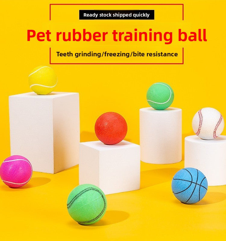 Durable Dog Tennis Ball Toy 🐶 – Elastic, Chew-Resistant 🎾, Bouncy Training Ball for Fetch & Play